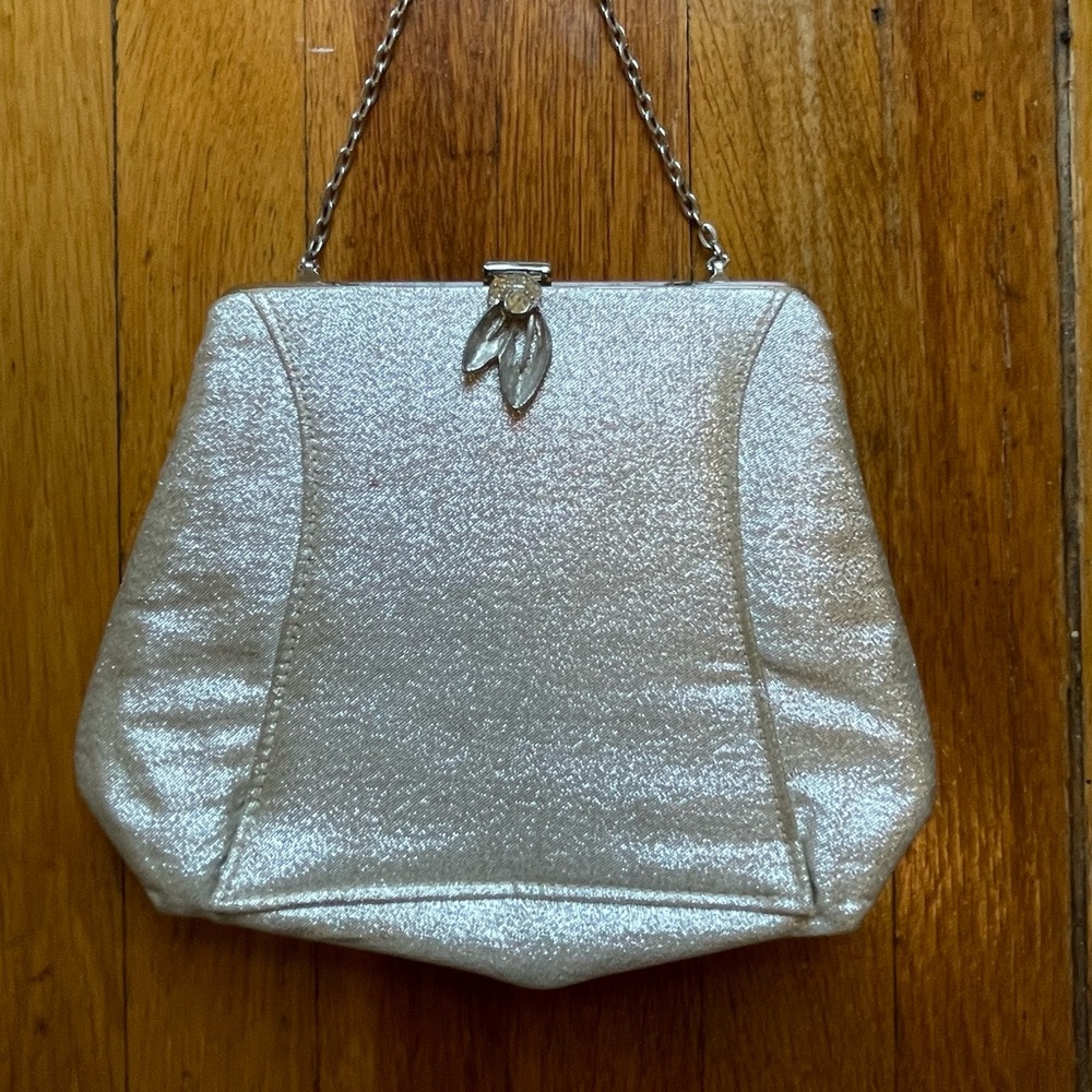 Vintage Clutch Purse ~ Metallic Wristlet ~ Retro Pinup Bonbshell